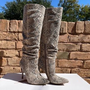 Snakeskin Knee High Boots